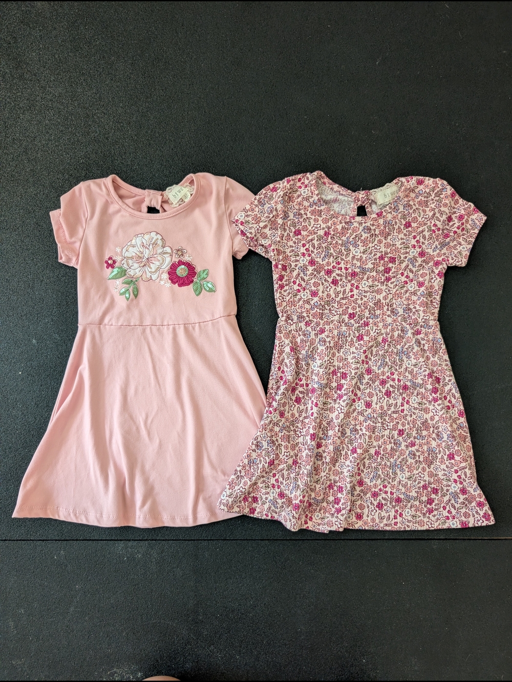 btween Pink Floral Applique & Pink Floral Print Girls' Dresses Size 3T